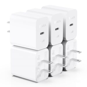 1 Hora 20W PD Fast Charger, 6-Pack USB C to C Wall Charger Block 152N