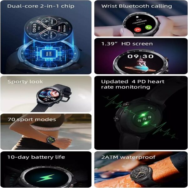 Mibro Watch A2 Bluetooth calling With 1.39? HD screen & Dual Straps