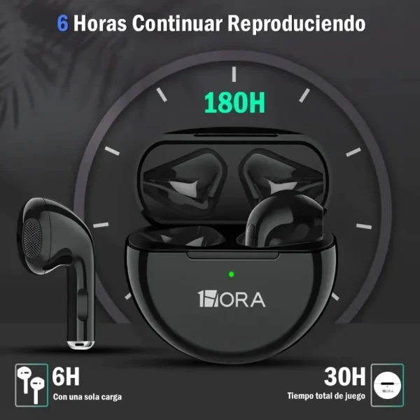 1 Hora Wireless Earbuds Bluetooth 5.3 Headphones Deep Bass Earphones Premium Sound with Charging Case 203N