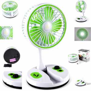 USB Rechargeable Portable Table Fan With Lamp for Home and Office DGL-003