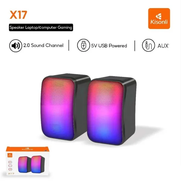 Kisonli Gaming Speaker 2.0 USB With Volume Control X17