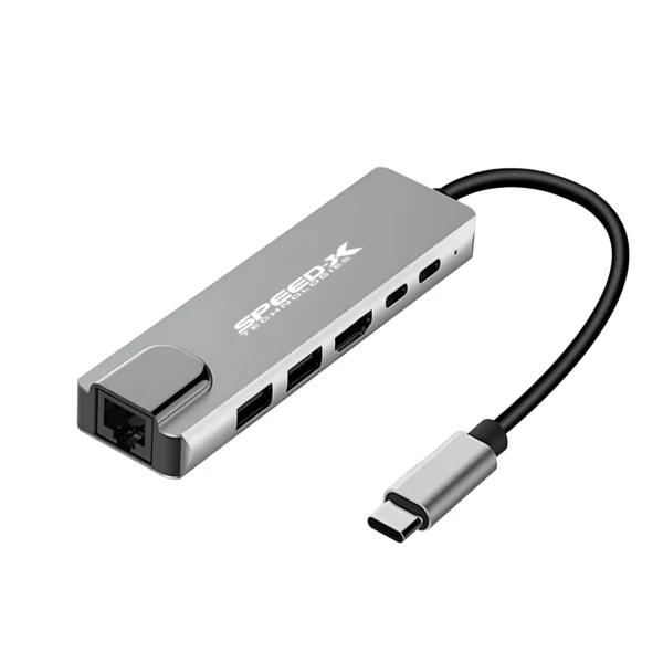 Speed-X 6 In 1 Multiport Type C To 4k HDMI USB 3.0 Converter