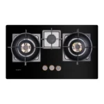 Homz 3 Burner Glass Top Glass Top Gas Kitchen Hob HMZ-7603BRG