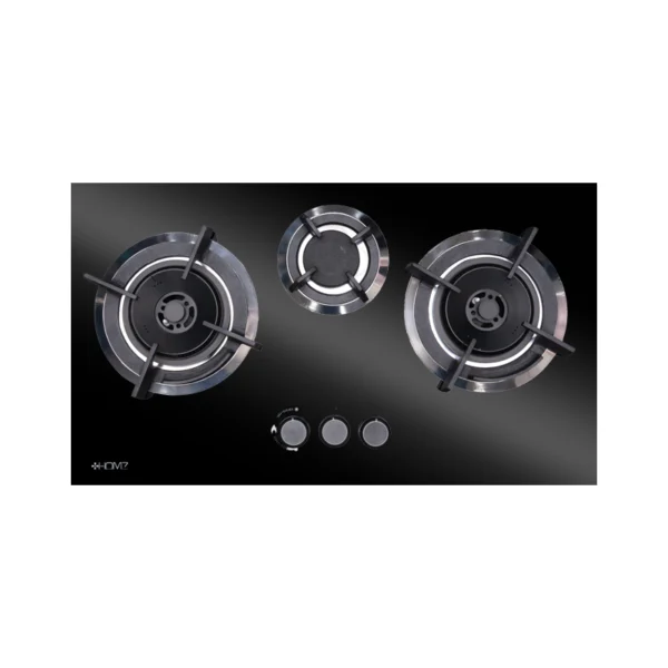 Homz 3 Burner Glass Top Gas Kitchen Hob HMZ-7003BG