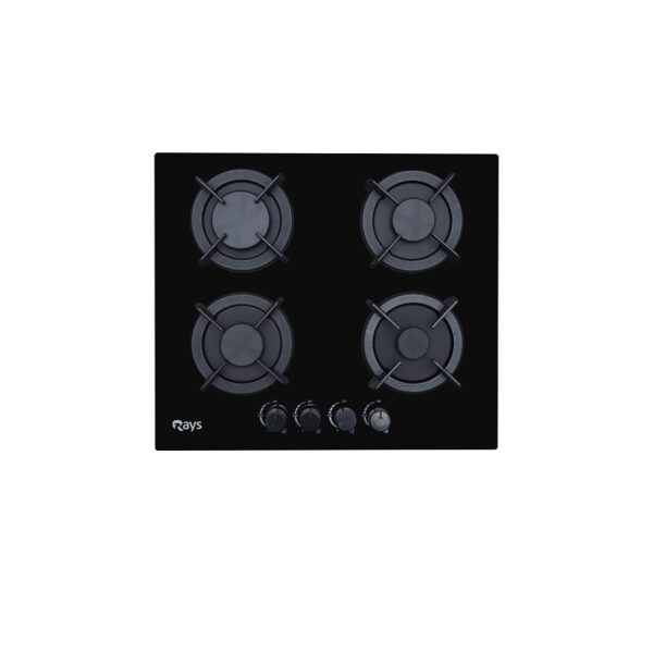 Rays 4 Burners Glass Top Gas Kitchen Hob H&H 6314 G1