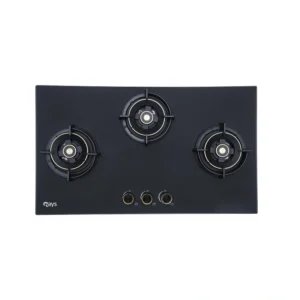 Rays 3 Burners Glass Top Gas Kitchen Hob H&H 8603 G1