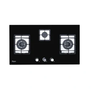 Rays 3 Burners Glass Top Gas Kitchen Hob H&H 9003 G1