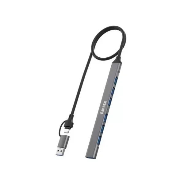 Amaze USB + Type C to 7 Port USB 3.0 Hub A-307