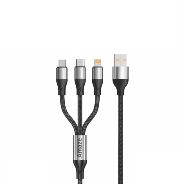 Amaze 3.5A 1.2m 3-in-1 USB to Micro/TypeC/iP Cable A-30