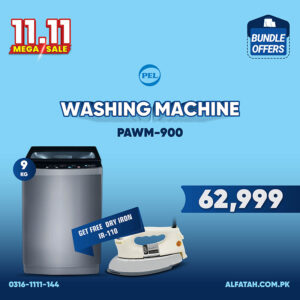 PEL 9 Kg Top Load Automatic Washing Machine PAWM-900 With Free Dry Iron