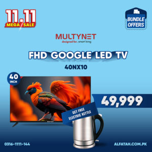 Multynet 40 Inches FHD Google LED TV 40NX10 With Free Electric Kettle