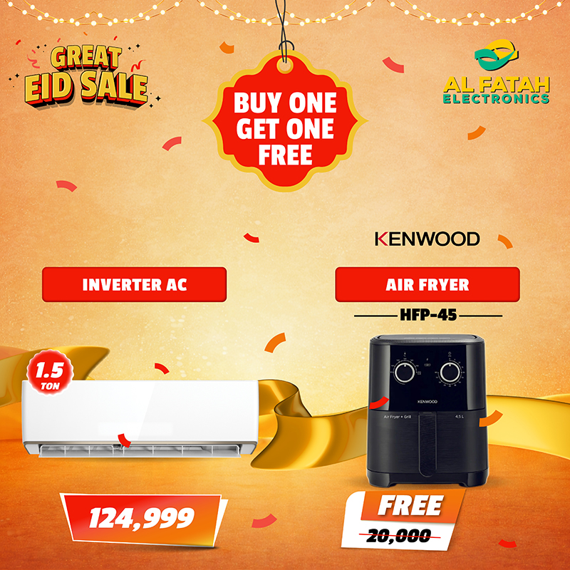 1.5 Ton Inverter Air Conditioner With Free Kenwood Air Fryer