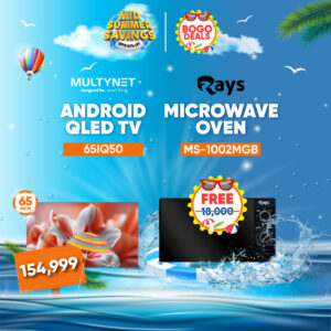 Multynet 65 Inches Android QLED TV 65IQ50 With Free Rays Microwave Oven
