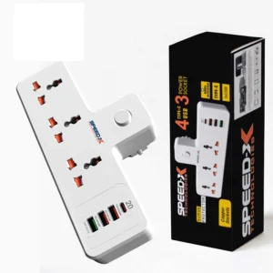 Speed-X 3 Socket 3 USB 1 Type-C Power Extension 304PUC