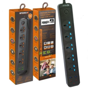 Speed-X 5 Socket 2 USB 2 Type-C Power Extension 504PU