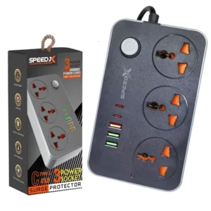 Speed-X 3 Socket 3 USB 2 Type-C Portable Power Strip 603PU