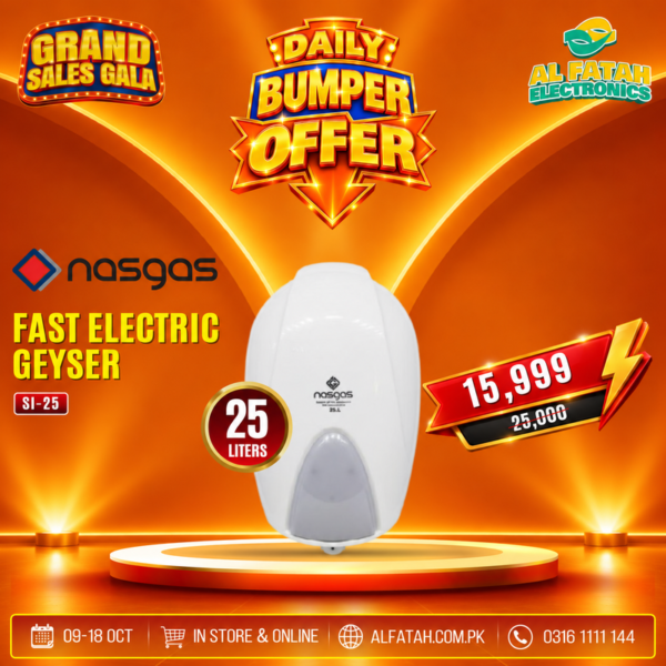 Nasgas 25L Fast Electric Geyser SI-25